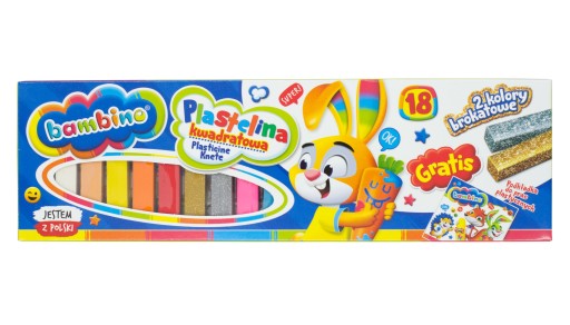 BAMBINO hranatá plastelína 18 farieb + ZADARMO