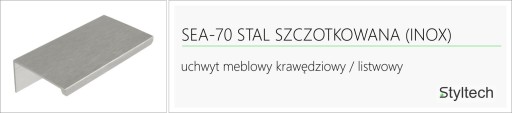 Nábytková násada SEA-70 INOX s brúsenými okrajmi.
