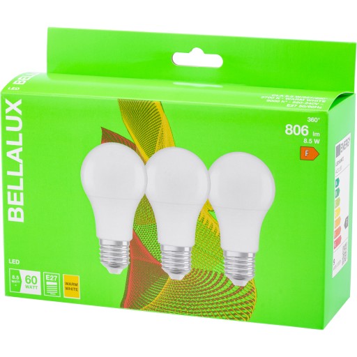3x E27 LED žiarovka 8,5W 60W 806lm 2700K BELLALUX