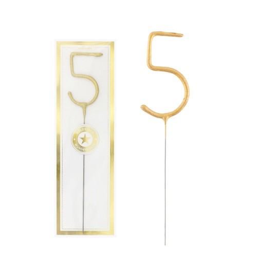 Prskavky Zlaté číslo 5 Narodeniny Silvester 17 cm