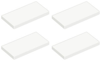 LEGO TILE 87079 2x4 biela NOVINKA (4g) 4 ks.