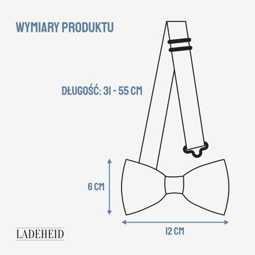 Ladeheid Pánsky lesklý motýlik 12cm x 6cm LA-EA-BMS