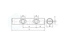 MATICA VALIČKY S DVOJTVORMI M8 X 60 X 12 mm 8 ks