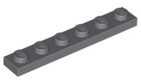 LEGO 3666 TANIER 1x6 tmavosivá NOVINKA (1g)