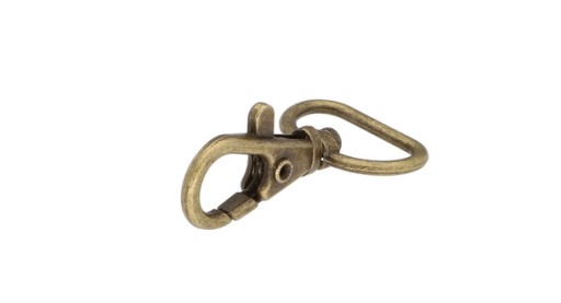 STAROZLATÁ KOVOVÁ KARABÍNA NA TAŠKU 20 MM