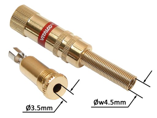 JACK zásuvka 3,5mm 3P TRS stereo HQ GOLD VITALCO