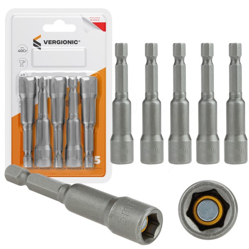 MAGNETICKÉ NÁRAZOVÉ ZÁSUVKY 8mm SADA 5 ks