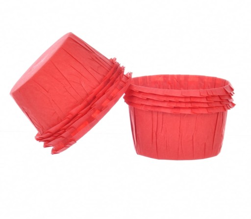 Podložky na košíčky krčené ČERVENÉ 55x35mm 25ks Decora