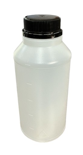 HDPE biela plastová fľaša, 500 ml, so stupnicou