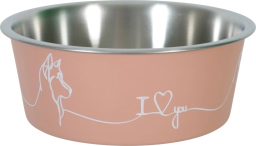 Miska pre psa ZOLUX LOVE, protišmyková, lososová, 750 ml