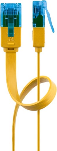 LAN UTP CAT 6A RJ45 plochý sieťový kábel Žltý 1m