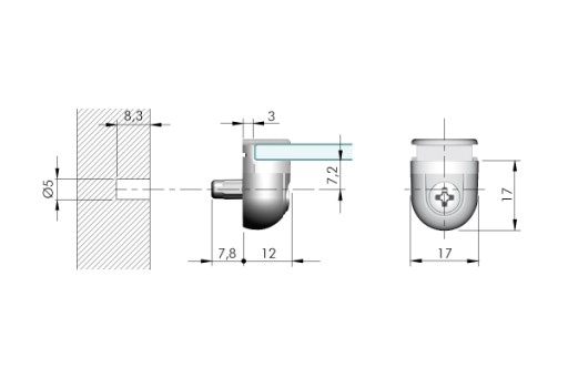 4x PEKI SKLENÁ PODPORKA 5/6MM FI5 ITALIANA