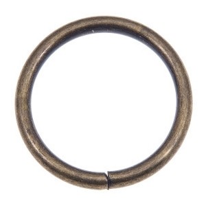KOVOVÝ Prsteň 25 mm STARÝ ZLATÝ