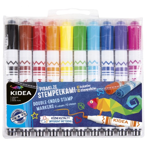 KIDEA Fixky, fixky s pečiatkami, 10 farieb