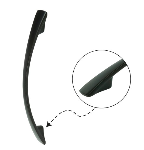 Nábytková úchytka do skrine, šatníka, zásuvky, čierna, podkrovie, rozteč 128 mm