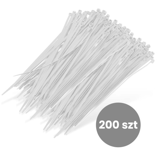 200x sťahovacie pásky Káblové pásky Zipsy 4,8 x 250 mm Silné UV sťahovacie pásky