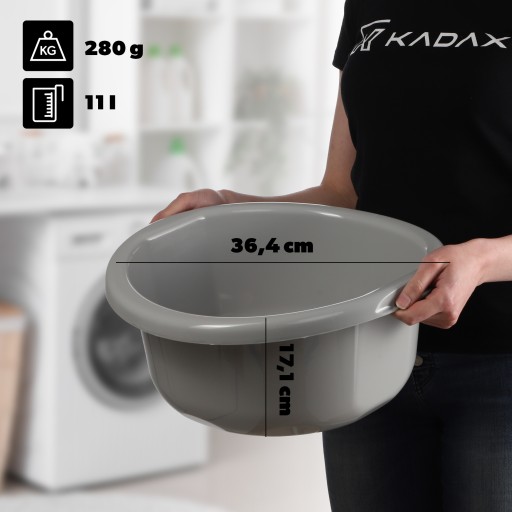 MISKA NA PRÁDLO 11L, KRUHÁ MISKA, SIVÁ