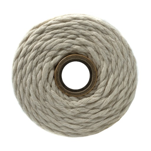 80 nití Mia Mote Twisted bavlnená šnúrka pre makramé, prírodná, 5mm, 100m