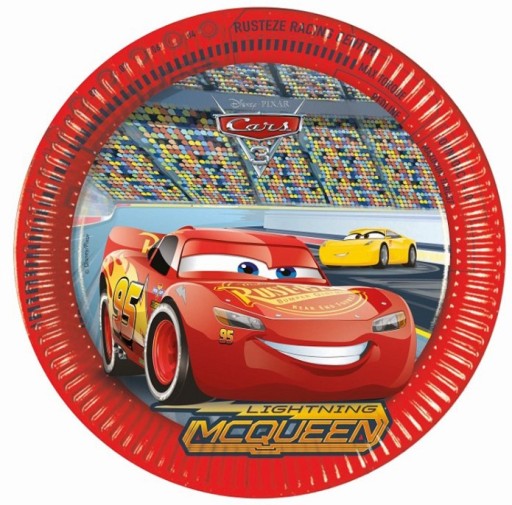 Papierové taniere Cars Cars 8 kusov 23 cm Narodeninové