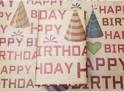 8x DARČEKOVÉ BALENIE DARČEKOV PAPIER HNEDÝ 8 LISTOV S ŠUNKAMI