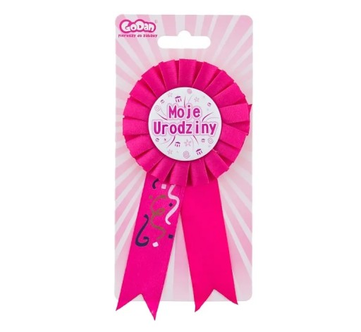 Kotylion My birthday pink 12 x 18 cm