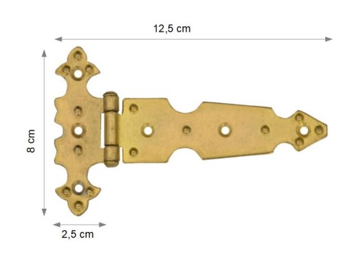 Dekoračný nábytkový pánt Z-21 zlatý