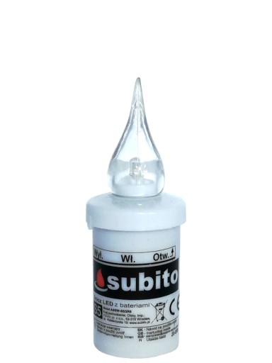 LED sviečka Subito S5 White 11cm