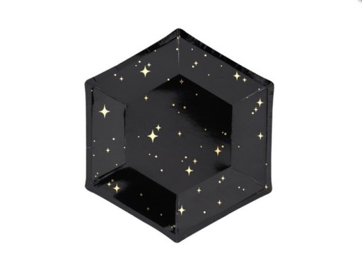 Papierové taniere Black Gold Stars 20 cm x6
