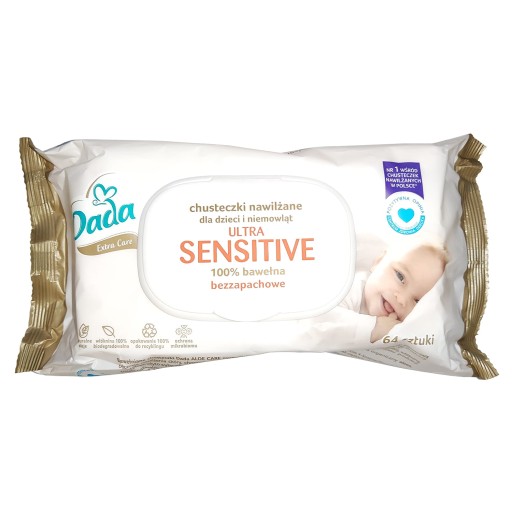 Dada Ultra Sensitive vlhčené obrúsky 64 kusov