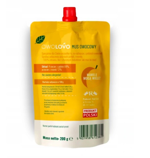Jablkovo-marhuľová pena 200g OWOLOVO