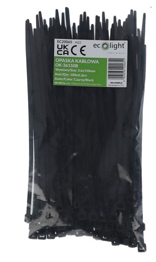 Sťahovacie pásky Sťahovacie pásky 3,6 x 150 mm čierne (100 ks)