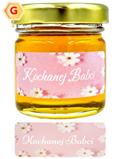 MEDOVÁ mini medovka BABIČKOVÝ DEŇ DEŇ STARÝCH RODIČOV v tégliku 40g s nálepkou VZORKY
