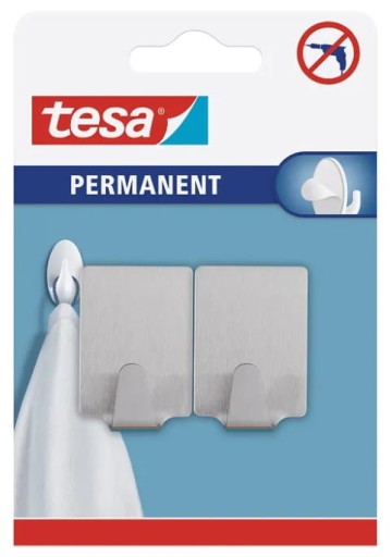 Tesa Obdĺžnikové trvalé kúpeľňové háčiky, háčik na uteráky