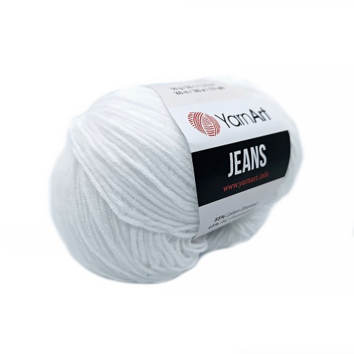 YARNART JEANS 62 optická biela priadza
