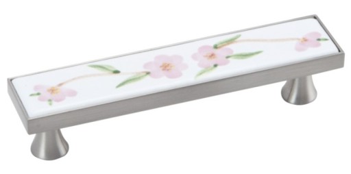 Porcelánová nábytková rukoväť, nerezová oceľ, 96 mm - UP002/W251 AMIX