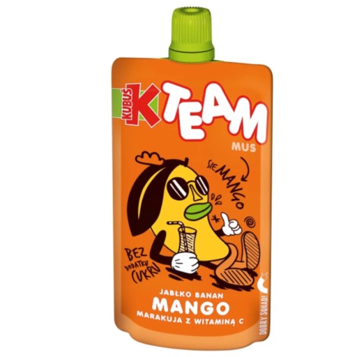 Kubuś Team pena pre deti Jablko Banán Mango Marakuja Vitamín C 100 g