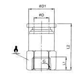RQS Priamy konektor s vnútorným závitom 1/4''-8mm