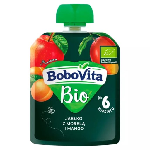 Jablčná marhuľová mangová pena Bobovita bio 80 g