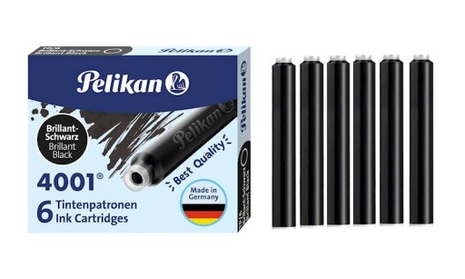 Atramentové kazety SHORT - Pelikan - bal 6 ks - ČIERNA