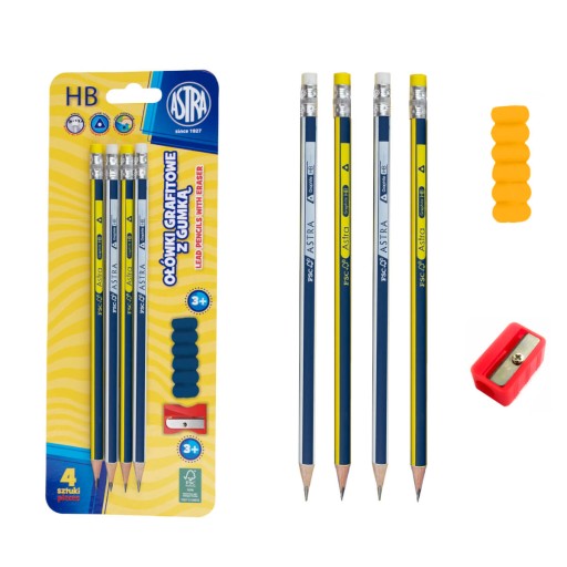 4ks HB GRAFITOVÁ ceruzka VRCHNÁ + ASTRA BRÚTKO