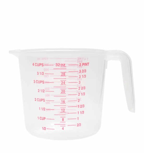 PLASTOVÁ ODMERKA S VÝtokovou hubicou a RÚČKOU 1000ML