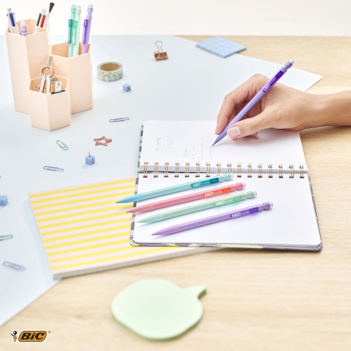 BIC MATIC PASTELOVÁ SÚPRAVA MECHANICKÝCH CERUŽEK S GUMA ODOLNÝ LEHKÝ x5
