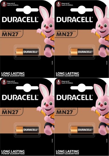 Duracell batéria 12V MN27 A27 8LR732 V27A 27A 1ks x4