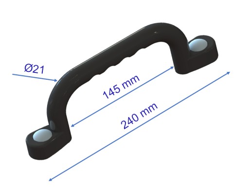 SLNKO - IHRISKO RÚČKY 240 mm - 2 ks S ČIERNYMI SKRUTKAMI GY