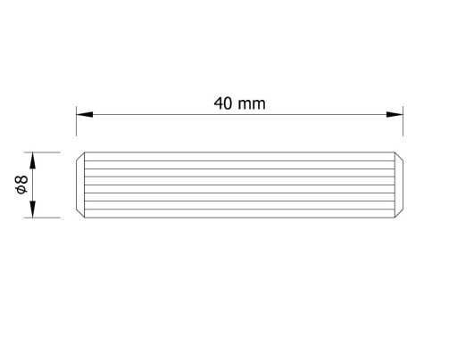 100 x Hmoždinka do nábytku z bukového dreva Ø 8 x 40 mm