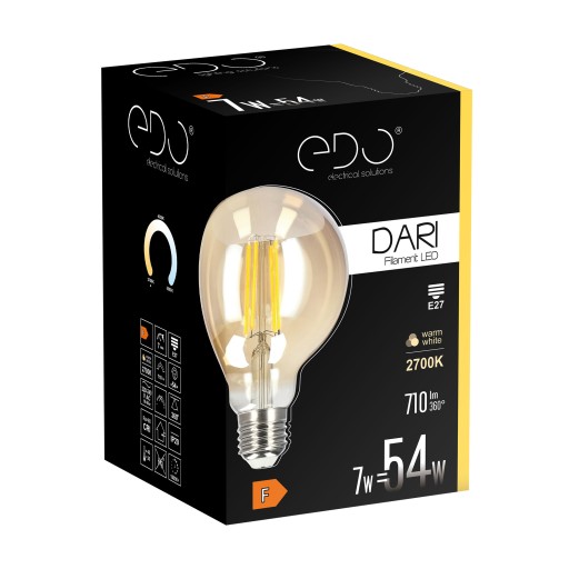 Dekoratívna LED žiarovka E27 G95 GOLD 7W 2700K teplá 710lm EDO