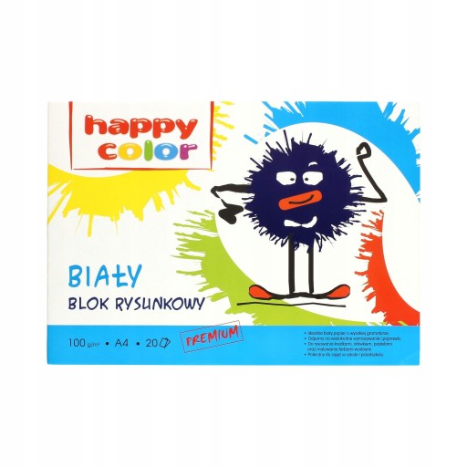 HAPPY FAREBNÉ KRESLENIE BLOK A4 BIELY PAPIER