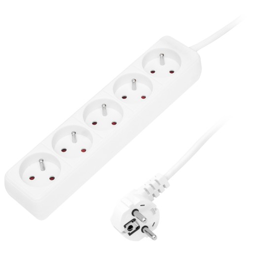 PREdlžovací kábel NAPÁJACÍ PÁS UZEMNENIE HRUBÉ LANO 3x1,5mm 5 ZÁSUVEK 3M