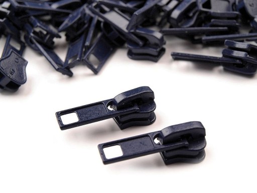 Kovový zips na členkové zámky, námornícka modrá, 5 mm, 5 mm, 1 kus, 3 cm