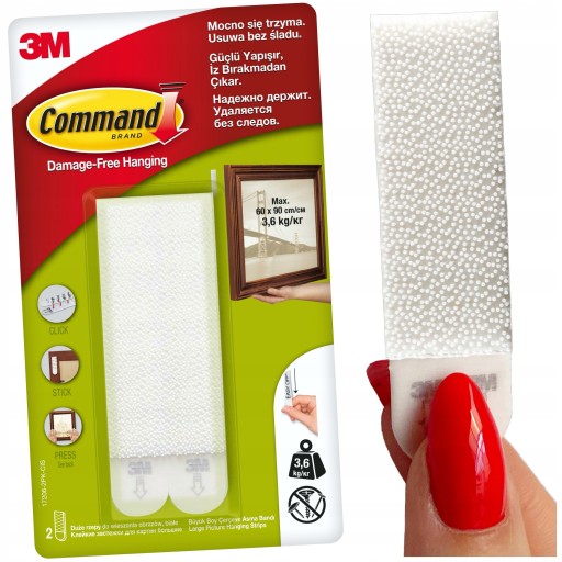 COMMAND VEĽKÝ VELKÝ VELCRO NA RÁMY 4 KS 3,6 KG 17206